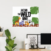 Personalisiertes Wild One Poster, Safari Animals Poster (Heimbüro)