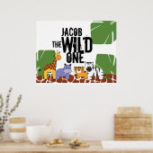Personalisiertes Wild One Poster, Safari Animals Poster (Küche)