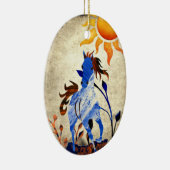 Personalisiertes Wild Pony mit Sonnenpferd Keramik Ornament (Rechts)