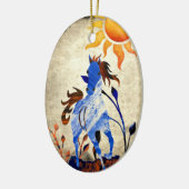 Personalisiertes Wild Pony mit Sonnenpferd Keramik Ornament (Links)