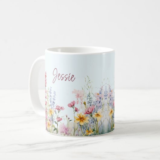 Personalisiertes Wildblume Kaffeetasse (Vorderseite Links)