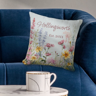 Personalisiertes Wildblume Kissen