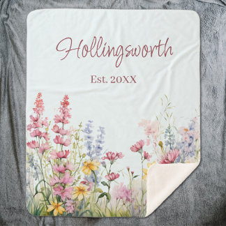Personalisiertes Wildblume Sherpadecke