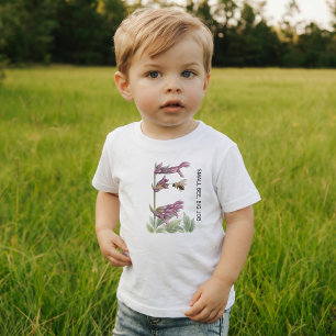 Personalisiertes Wildblumen-Bienen-Cottagecore Kleinkind T-shirt