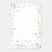 Personalisiertes Wildblumen-Hummel-Monogramm Post-it Klebezettel (Vorderseite)