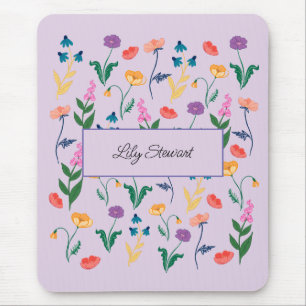 Personalisiertes Wildblumen-Lavendel-Mausepad Mousepad