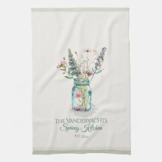 Personalisiertes Wildblumen-Mason-Glas-Frühlings-D Geschirrtuch