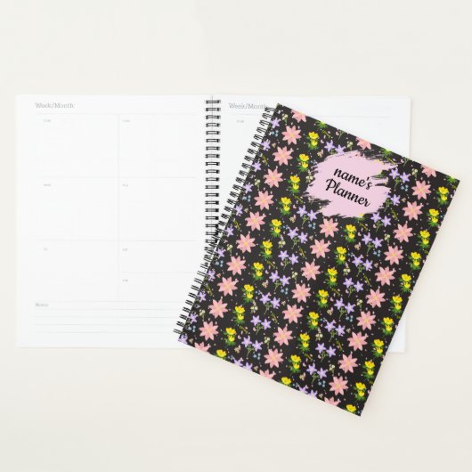 Personalisiertes Wildblumen-Muster Spiralblock Not Planer (Anzeige)