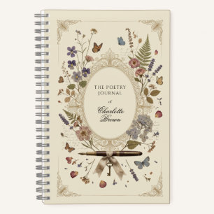 Personalisiertes Wildblumen-Poesie-Journal Notizblock