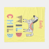 Personalisiertes Wildkinderpferd Fleecedecke (Vorderseite (Horizontal))