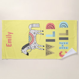 Personalisiertes Wildkinderpferd Strandtuch