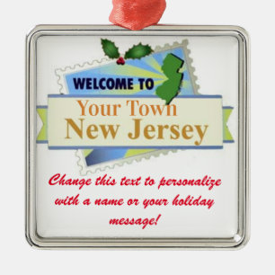 Personalisiertes Willkommen in New Jersey Ornament Aus Metall