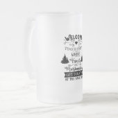 Personalisiertes Willkommen zu unserer Firepit Mattglas Bierglas (Vorderseite Links)