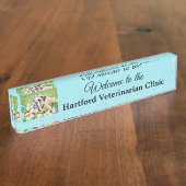 Personalisiertes willkommenes tierärztliches namensplakette (Seite)