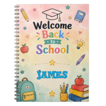 Personalisiertes Willkommens-Notizbuch zum Schulbe