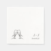 Personalisiertes Wine Glasses Monogram-Hochzeitspa Serviette (Vorderseite)