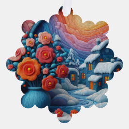 Personalisiertes Winterfenster Blume Weihnachten Ornament Karte