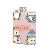 Personalisiertes Winterpinguin-Muster Flachmann (Links)