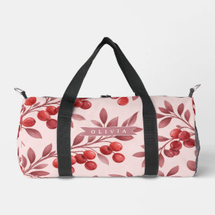 Personalisiertes Winterrotes Beeren-Botanik-Cottag Duffle Bag