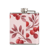 Personalisiertes Winterrotes Beeren-Botanik-Cottag Flachmann (Rückseite)