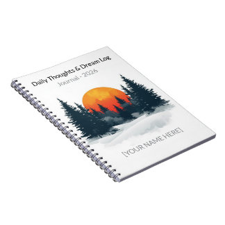 Personalisiertes Winterwald-Wasserfarben-Notizbuch Notizblock