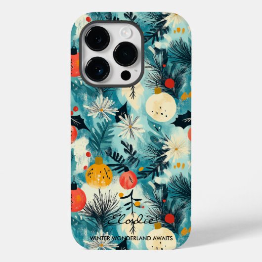 Personalisiertes Winterwunderland Botanisch Case-Mate iPhone Hülle (Rückseite)