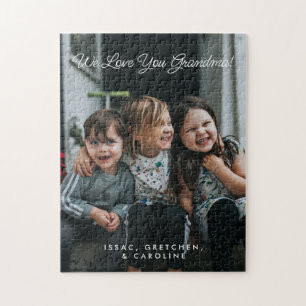 Personalisiertes Wir lieben dich Oma Foto-Skript Puzzle