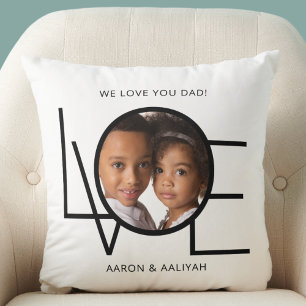 Personalisiertes Wir lieben dich Papa Foto Vater's Kissen