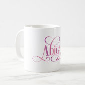 Personalisiertes Wirbles Skript-Abigail-Rosa Kaffeetasse (Vorderseite Links)