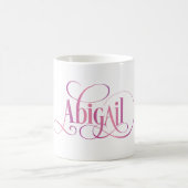 Personalisiertes Wirbles Skript-Abigail-Rosa Kaffeetasse (Mittel)