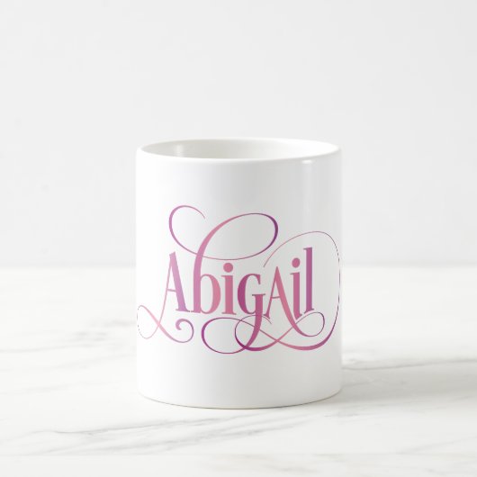 Personalisiertes Wirbles Skript-Abigail-Rosa Kaffeetasse (Mittel)
