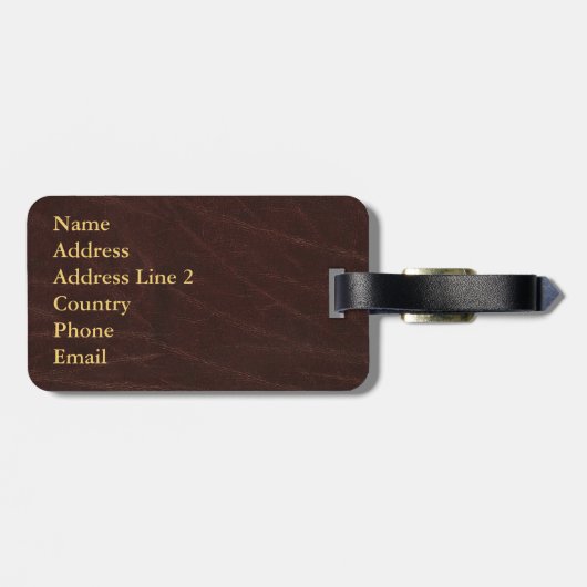 Personalisiertes Wirbles Skript Agostinho Gold Lea Gepäckanhänger (Rückseite horizontal)