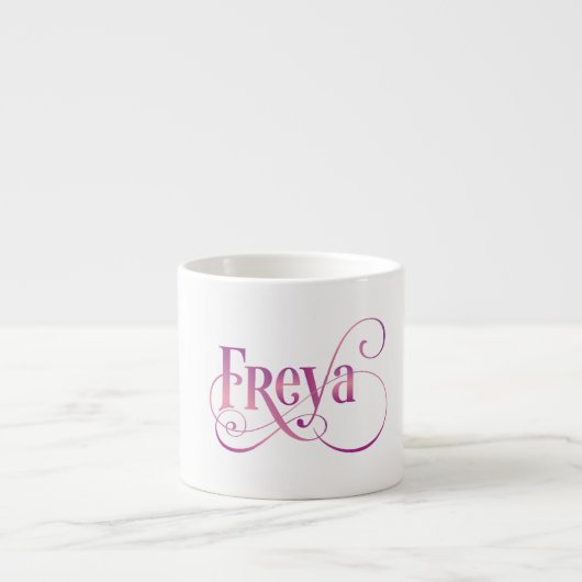 Personalisiertes Wirbles Skript Freya Rosa auf Espressotasse (Vorderseite)