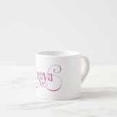 Personalisiertes Wirbles Skript Freya Rosa auf Espressotasse (Vorderseite Rechts)