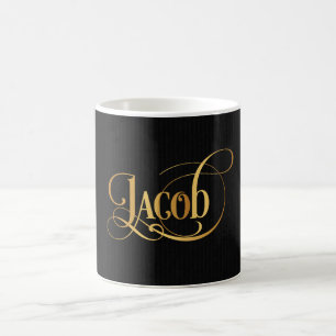 Personalisiertes Wirbles Skript-Jakob-Gold auf Kaffeetasse