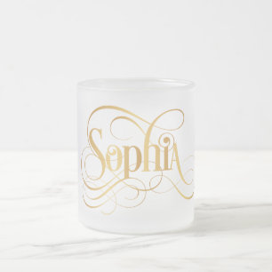 Personalisiertes Wirbles Skript Sophia Gold Mattglastasse