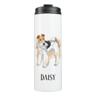 Personalisiertes Wire Fox Terrier-Foto Thermosbecher