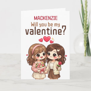 Personalisiertes Wirst du mein Valentinstag schwul Feiertagskarte