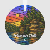 Personalisiertes Wisconsin Dells-Acrylabzeichen, K Ornament (Rückseite)