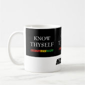 Personalisiertes WISSEN SELBST feiern Schwarze Ges Kaffeetasse (Links)