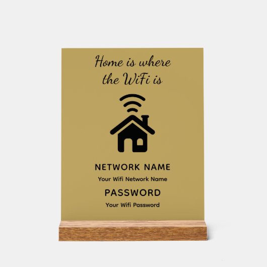 Personalisiertes WLAN-Kennwort und Netzwerk für Gä Acrylschild (Vorderseite)