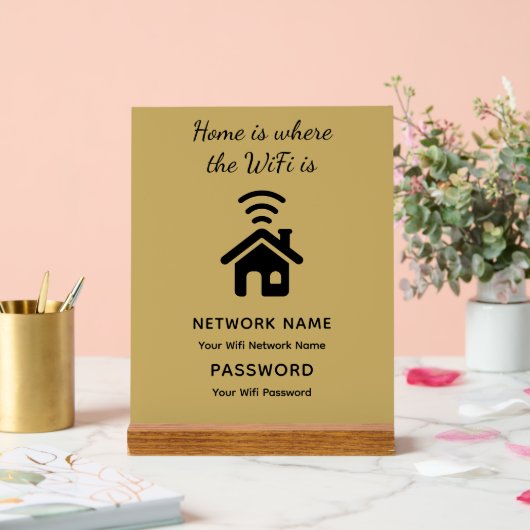 Personalisiertes WLAN-Kennwort und Netzwerk für Gä Acrylschild (Hochzeit)