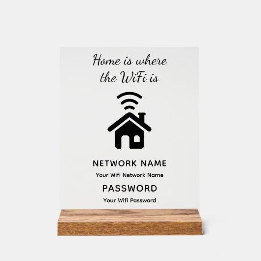 Personalisiertes WLAN-Kennwort und Netzwerk für Gä Acrylschild (Vorderseite)