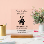 Personalisiertes WLAN-Kennwort und Netzwerk für Gä Acrylschild (Hochzeit)