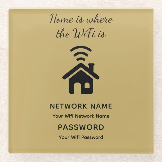Personalisiertes WLAN-Kennwort und Netzwerk für Gä Glasuntersetzer (Vorderseite)