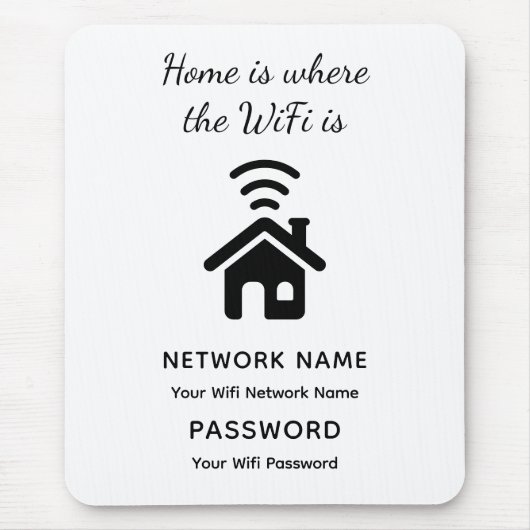 Personalisiertes WLAN-Kennwort und Netzwerk für Gä Mousepad (Vorne)