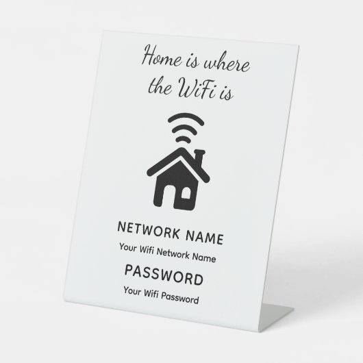 Personalisiertes WLAN-Kennwort und Netzwerk für Gä Sockelschild (Vorderseite)