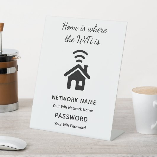 Personalisiertes WLAN-Kennwort und Netzwerk für Gä Sockelschild (In SItu)