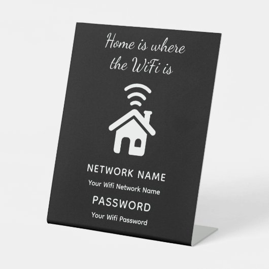 Personalisiertes WLAN-Kennwort und Netzwerk für Gä Sockelschild (Vorderseite)