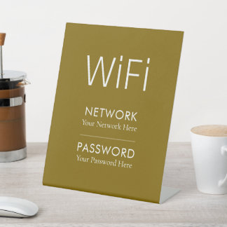 Personalisiertes WLAN-Passwort-Podiumsschild Sockelschild